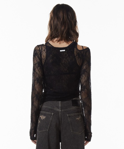 JOSE MOON（ジョゼムーン） tシャツ SLIT CUTTING LACE TOPS/スリット