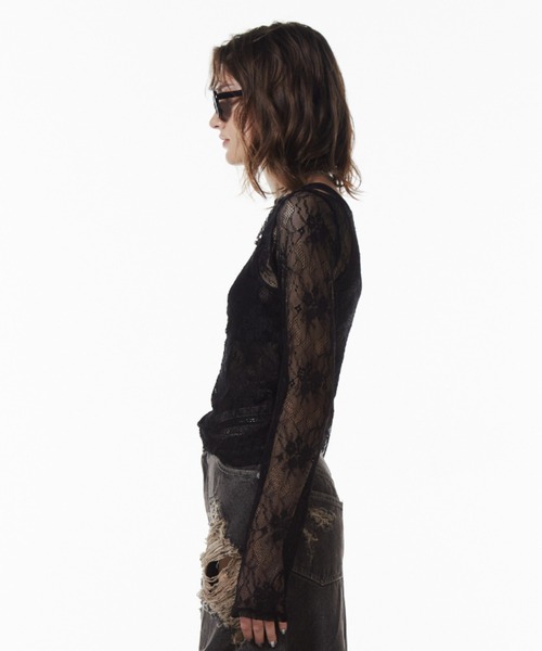 JOSE MOON（ジョゼムーン） tシャツ SLIT CUTTING LACE TOPS/スリット