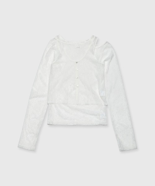 JOSE MOON（ジョゼムーン） tシャツ SLIT CUTTING LACE TOPS/スリット