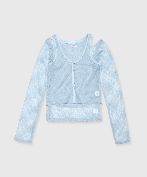 JOSE MOON（ジョゼムーン） tシャツ SLIT CUTTING LACE TOPS/スリット