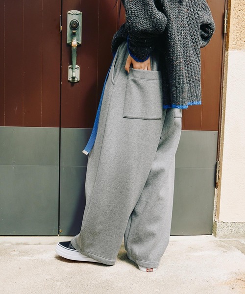 MODENORMCORE　モードノーム　裏起毛3Dカーブパンツ　グレー niko and…（ニコアンド） パンツ 「MODE NORM CORE」 裏起毛3Dカーブ