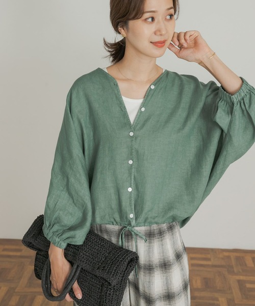 「URBAN RESEARCH DOORS」 7分袖ブラウス MEDIUM ブラック レディース_画像2