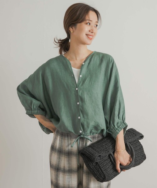 「URBAN RESEARCH DOORS」 7分袖ブラウス MEDIUM ブラック レディース_画像3