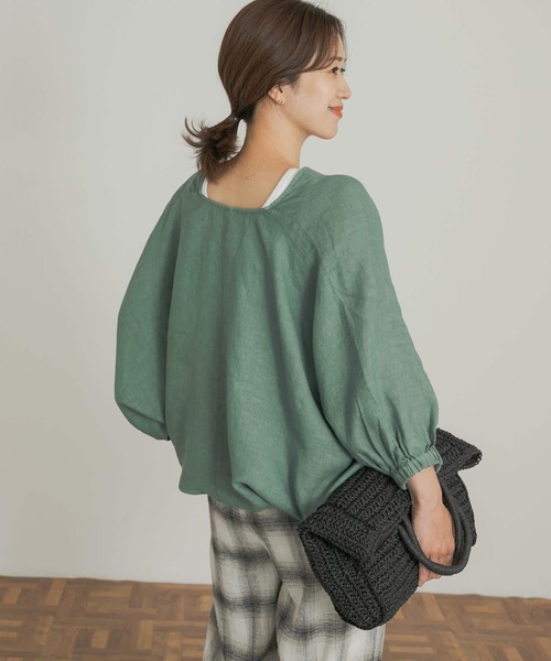 「URBAN RESEARCH DOORS」 7分袖ブラウス MEDIUM ブラック レディース_画像6