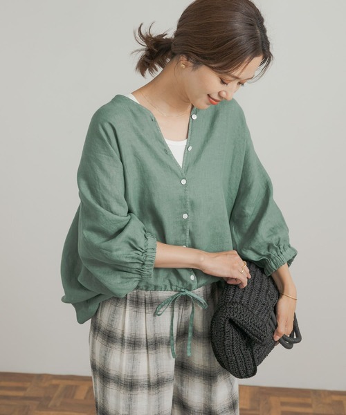 「URBAN RESEARCH DOORS」 7分袖ブラウス MEDIUM ブラック レディース_画像7