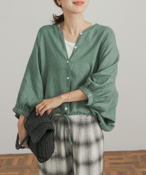 「URBAN RESEARCH DOORS」 7分袖ブラウス MEDIUM ブラック レディース_画像8