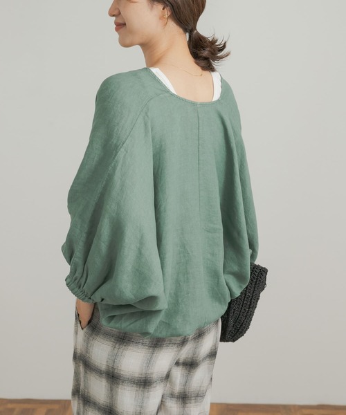 「URBAN RESEARCH DOORS」 7分袖ブラウス MEDIUM ブラック レディース_画像9
