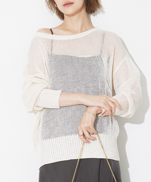 「Rouge vif」 長袖ニット フリー ライトグレー レディース_画像3