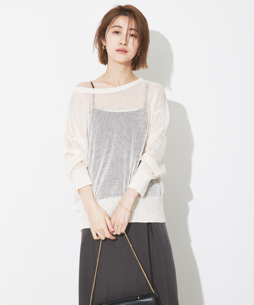 「Rouge vif」 長袖ニット フリー ライトグレー レディース_画像4