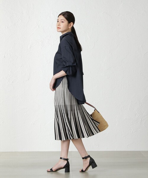 「EPOCA THE SHOP」 フレアスカート 38 ネイビー レディース_画像5