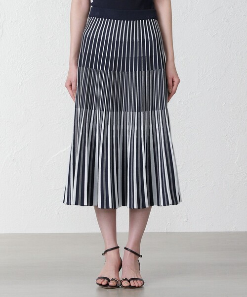 「EPOCA THE SHOP」 フレアスカート 38 ネイビー レディース_画像9