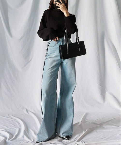 「me+em select」 デニムパンツ MEDIUM ブルー レディース_画像2