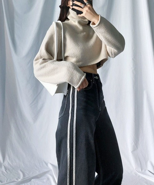 「me+em select」 デニムパンツ MEDIUM ブルー レディース_画像6