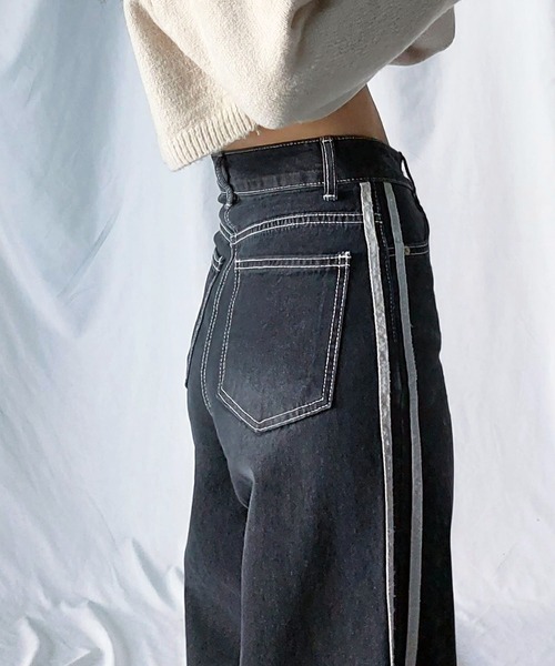 「me+em select」 デニムパンツ MEDIUM ブルー レディース_画像7