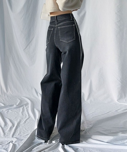 「me+em select」 デニムパンツ MEDIUM ブルー レディース_画像8