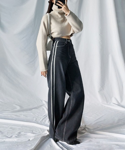 「me+em select」 デニムパンツ MEDIUM ブルー レディース_画像9