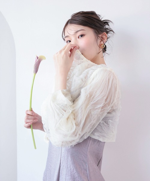 Kana ドレス 「kaene別注企画」チュールエンブロイダリーボレロ 光沢