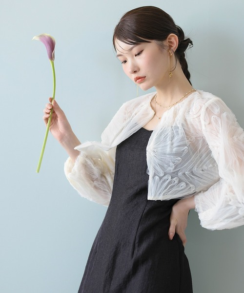 Kana ドレス 「kaene別注企画」チュールエンブロイダリーボレロ 光沢