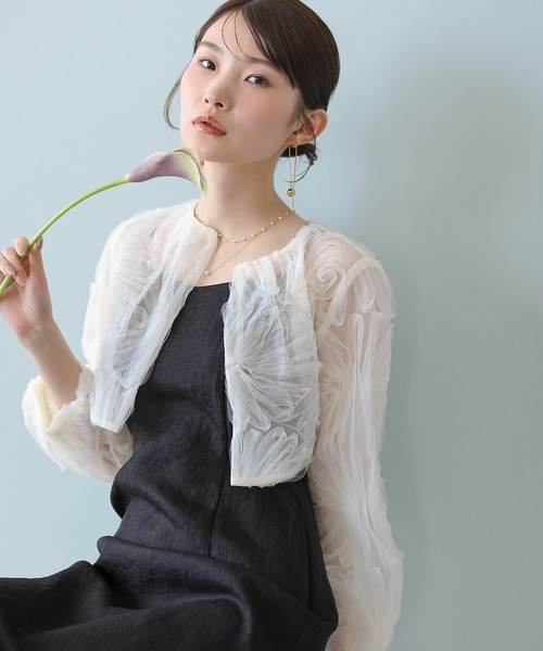Kana ドレス 「kaene別注企画」チュールエンブロイダリーボレロ 光沢