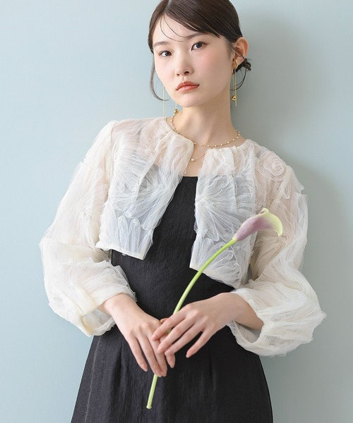 Kana ドレス 「kaene別注企画」チュールエンブロイダリーボレロ 光沢