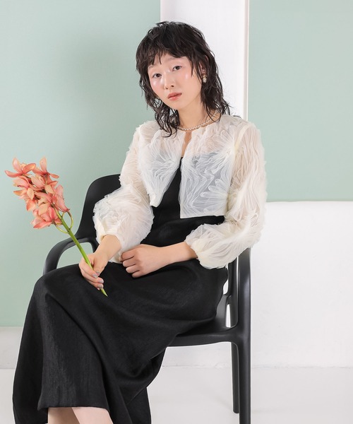 Kana ドレス 「kaene別注企画」チュールエンブロイダリーボレロ 光沢