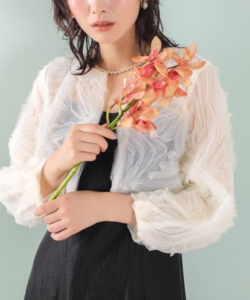 Kana ドレス 「kaene別注企画」チュールエンブロイダリーボレロ 光沢