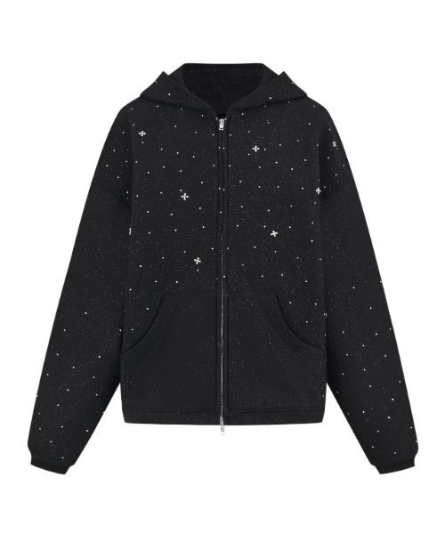 【新品未開封】andwang Kirakira zip up BLACK ANDWANG パーカー kirakira jewel zip up レディース : ZOZOTOWN Yahoo