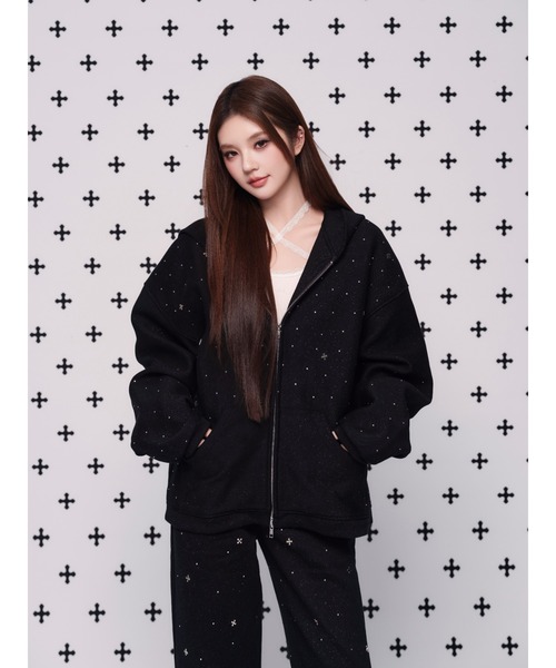 ANDWANG kirakira jewel zip up パーカー kirakira jewel zip up（パーカー）｜andwang（アンドワン）の