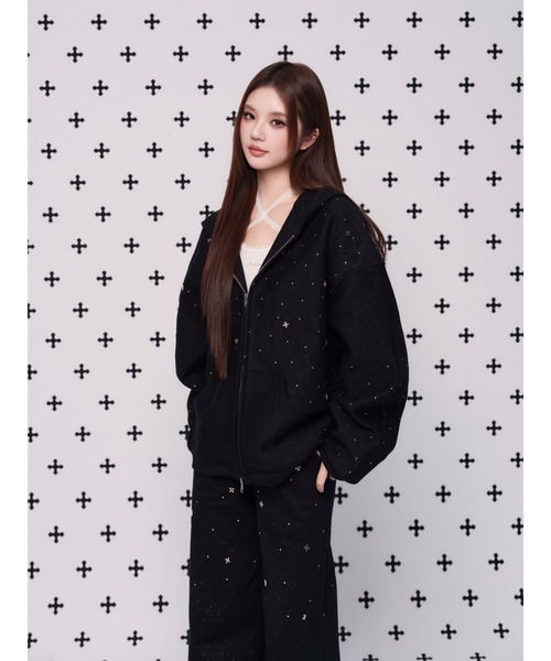 ANDWANG パーカー kirakira jewel zip up レディース : ZOZOTOWN Yahoo