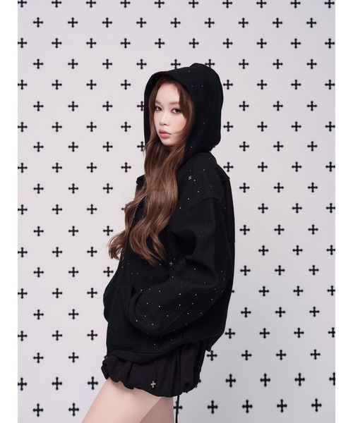 ANDWANG パーカー kirakira jewel zip up レディース : ZOZOTOWN Yahoo