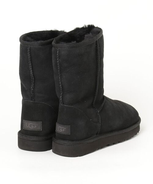 UGG アグ ウェッジソール ブーツ 24cm ブラック UGG (アグ) スエードアッパー サイドジップ ショートブーツ Classic