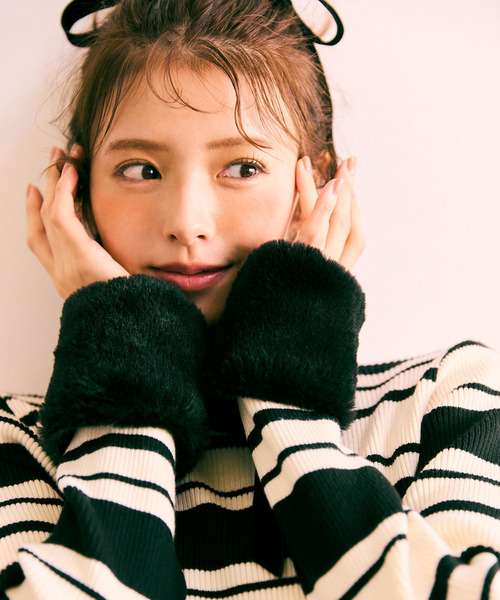 ルミニョン2024 ホワイトポケットファーワンピース Lumignon original