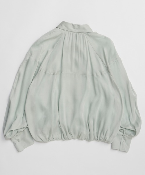 balloon zip shirt ミントグリーン MAISON SPECIAL（メゾンスペシャル） ブラウス シャツ Balloon Zip