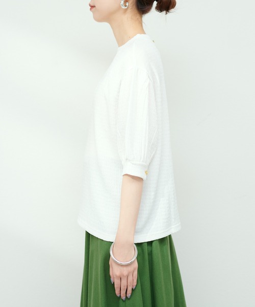 「natural couture」 半袖カットソー FREE オフホワイト レディース_画像3