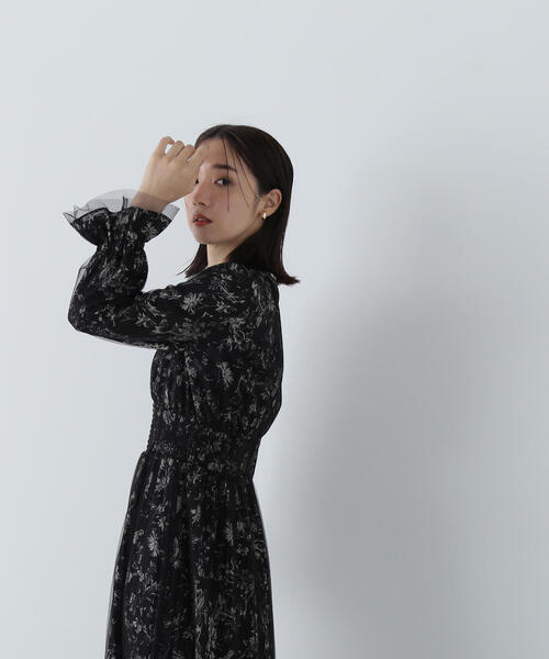 「NATURAL BEAUTY BASIC」 長袖ワンピース MEDIUM ブラック系その他 レディース_画像6