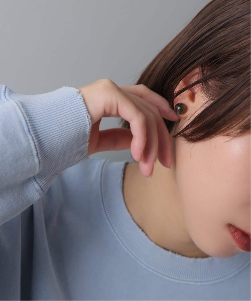 Lilas ピアス ラウンド*キューブカラーストーンピアス K10（両耳