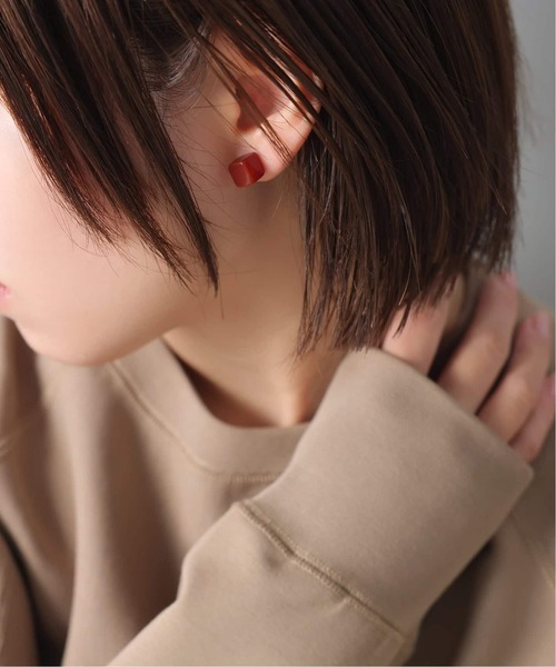 Lilas ピアス ラウンド*キューブカラーストーンピアス K10（両耳