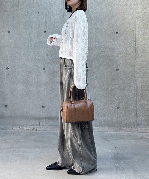 ワイドパンツ ジーンズ デニム デニムパンツ 「まるでデニム見え！/紫外線カット/接触冷感」マルデニコクーンパンツ レディースの画像