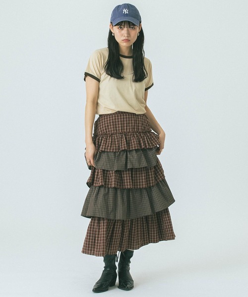 「ROSE BUD」 フリルスカート ONE SIZE ブルー レディース_画像5