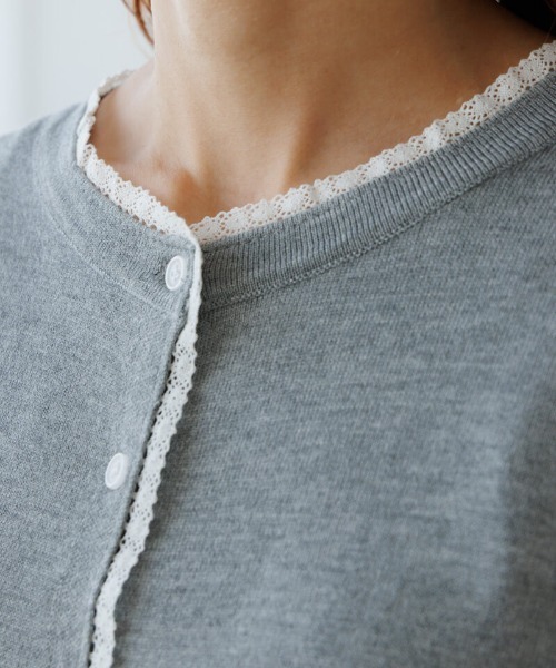 「flower」 ニットカーディガン FREE ブラック レディース_画像8