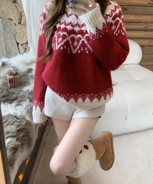 「GEMEDA」 長袖ニット M ベージュ レディース_画像3