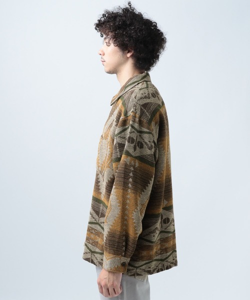 「BAYFLOW」 長袖シャツ MEDIUM ターコイズブルー メンズ_画像3