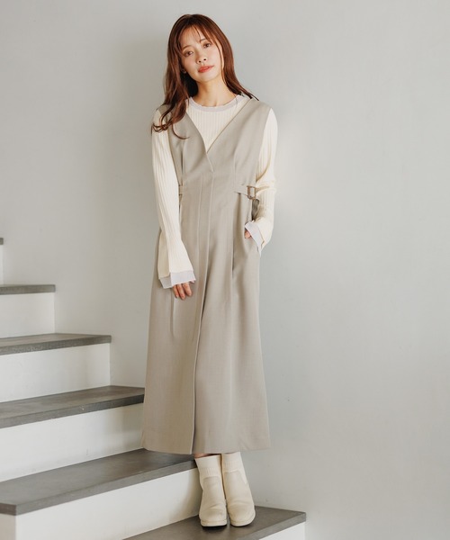 「mysty woman」 長袖ニット FREE ベージュ レディース_画像7