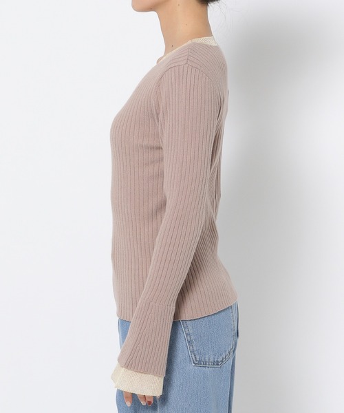 「mysty woman」 長袖ニット FREE ベージュ レディース_画像9