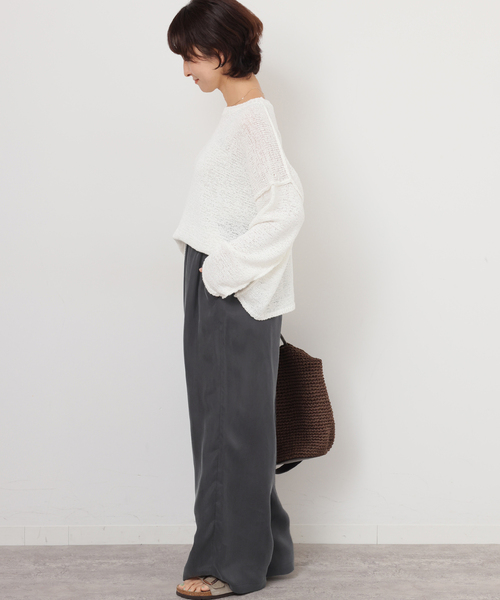 ワイドパンツ パンツ キュプライージーパンツ レディースの画像