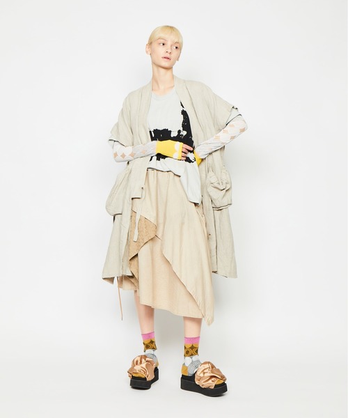 「gomme」 半袖Tシャツ MEDIUM ベージュ レディース_画像9
