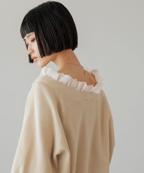 【新品未使用】前後着用可能レースドッキングVカーディガン LOWRYS FARM｜レースドッキングVカーディガン | Rakuten Fashion(楽天
