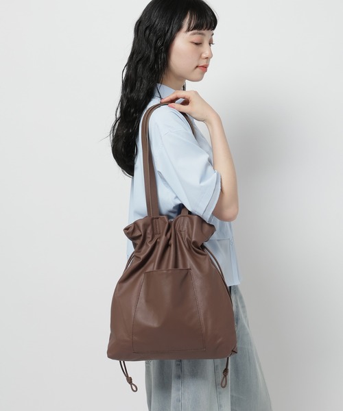 niko and…（ニコアンド） トートバッグ オリジナルレザー巾着トート