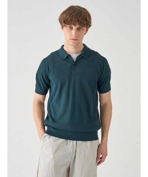 JOHN SMEDLEY（ジョンスメドレー） ポロシャツ コットン テクスチャ 