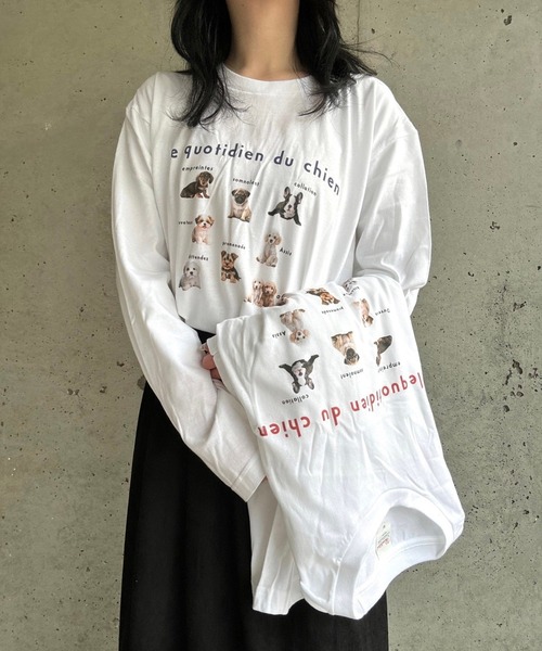 tシャツ 犬いっぱいロンT／長袖Tシャツ レディース : ZOZOTOWN Yahoo